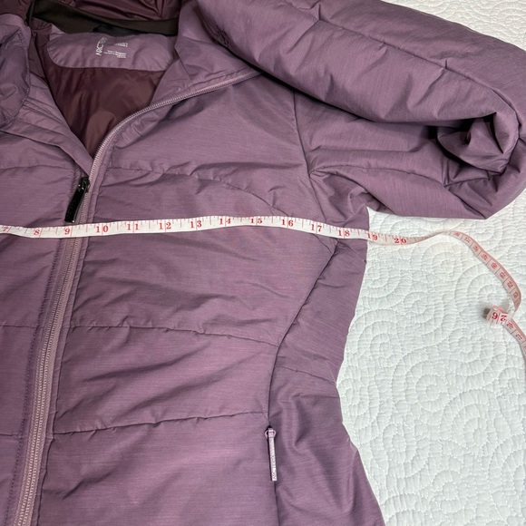 Purple Quilted Puffer Coat with Hood and High Collar - Picture 13 of 16